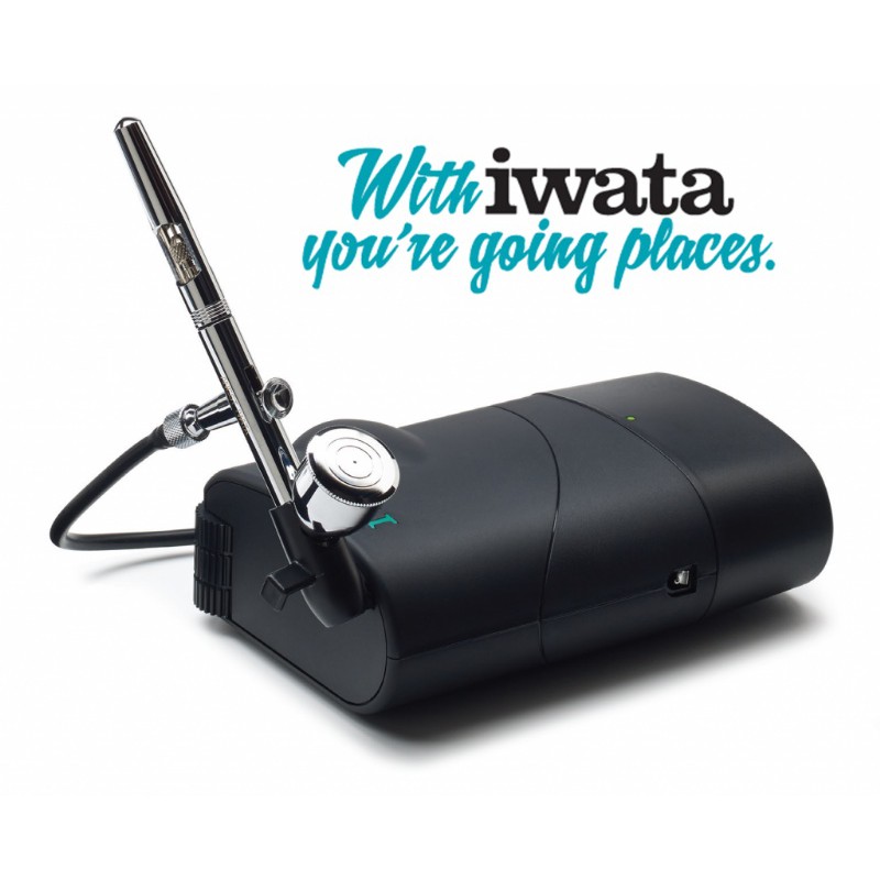 【模霸】岩田iwata 充電型迷你無油空壓機(不含噴筆)#IFS-1000