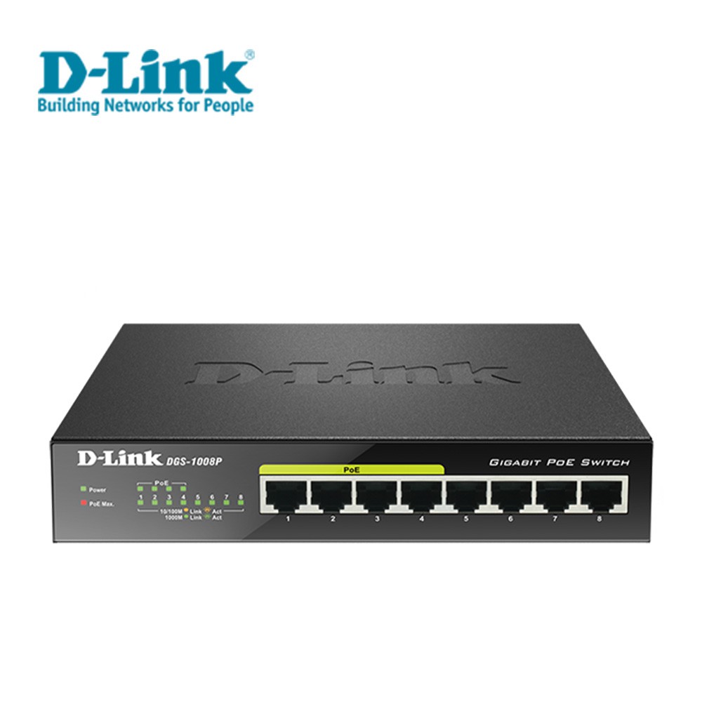 D-Link友訊 DGS-1008P GE PoE交換器 8埠 現貨 廠商直送