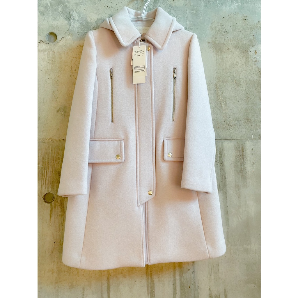 日本品牌 Jill Stuart 粉紫羊毛大衣