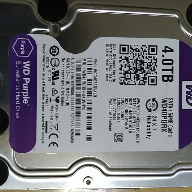 又到貨！！ 售WD 紫標 4TB 硬碟