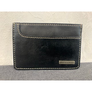 【全新】皮爾卡登pierre cardin簡約黑色真皮卡夾 金屬名片夾 不銹鋼名片夾 名片夾 硬名片夾