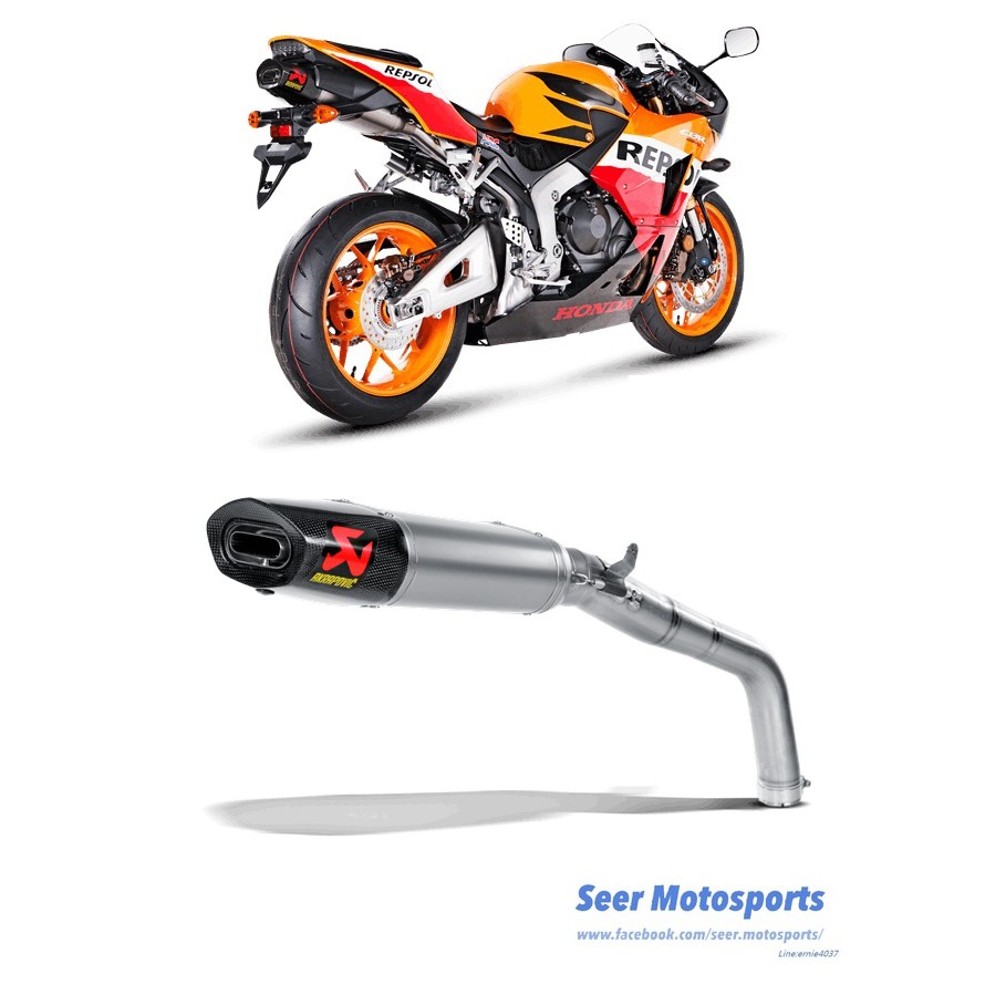 [Seer] HONDA Akrapovic CBR 600rr 中尾段 鈦合金 碳纖維 蠍子管 排氣管 正蠍