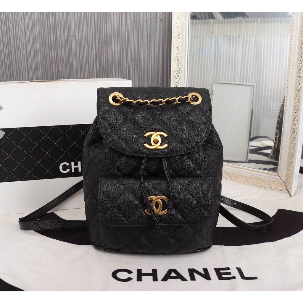 CHANEL 包包香奈兒2020年早春雙肩包這款是荔枝牛皮後背包| 蝦皮購物