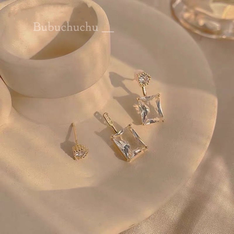 《bubuchuchu__》絕美水晶寶石兩戴式耳環