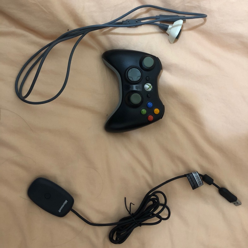 Xbox360 手把 換xboxone淘汰 有電腦接收線、無線接收器和手把 不拆賣