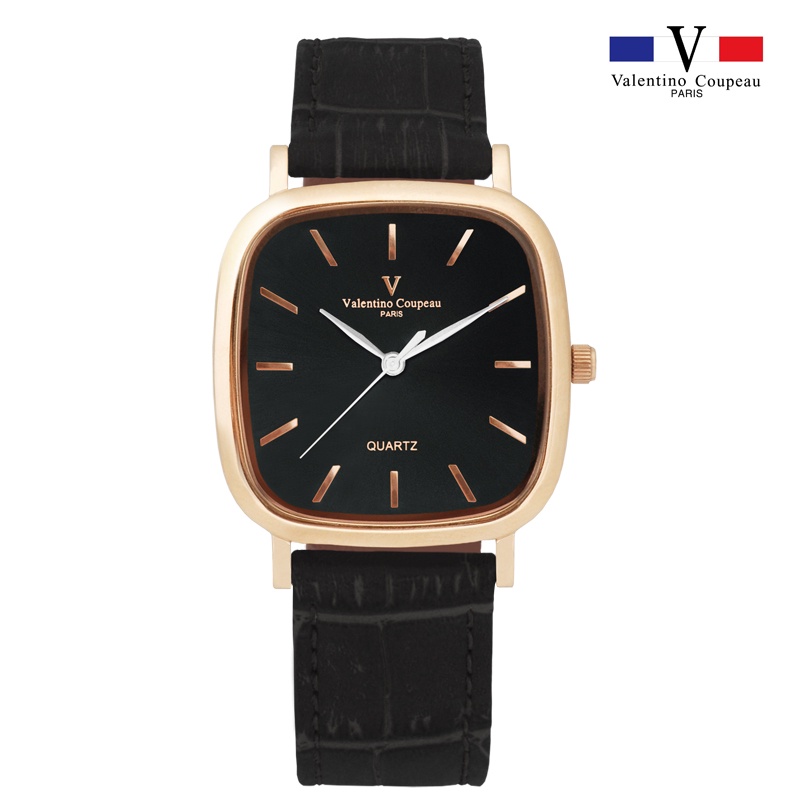 【范倫鐵諾 Valentino Coupeau】61610R 英倫經典玫瑰金皮帶腕錶