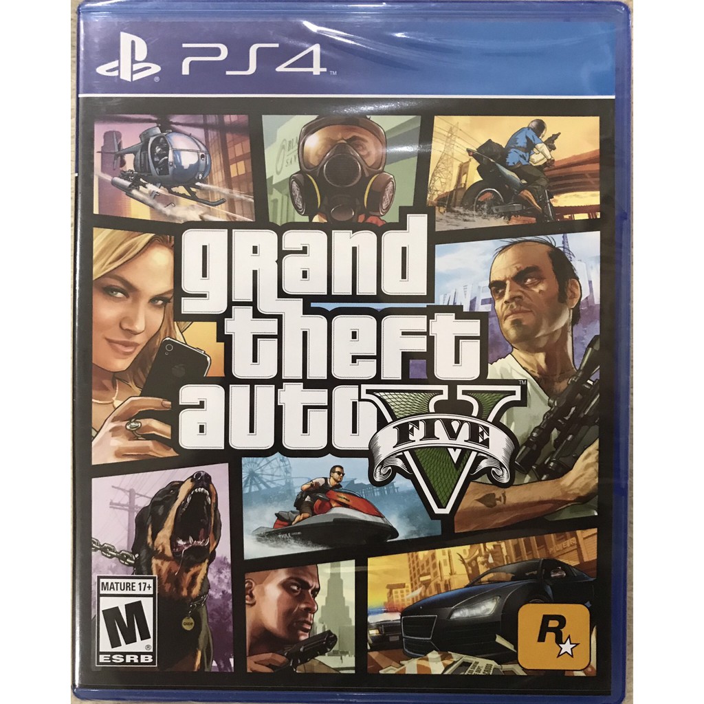 現貨ps4 Gta5 俠盜獵車手5 中英文美版全新未拆封grand Theft Auto V Five Gta 5 蝦皮購物