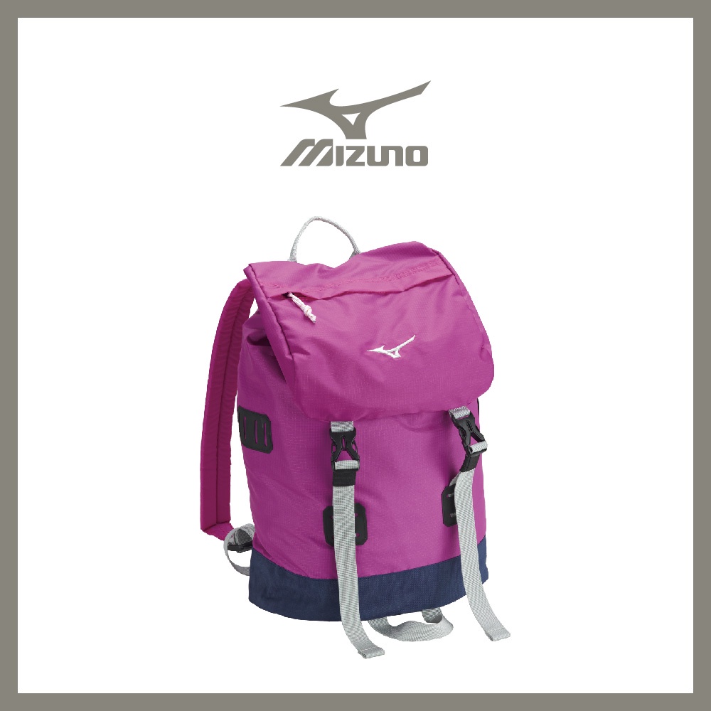 MIZUNO 運動後背包 紫【旅形】運動包 輕旅行 輕便 尼龍 插扣 大容量 束口袋 後背包