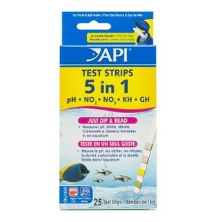 [魚樂福水族] API魚博士 5合1測試片25入PH NO2 NO3 GH KH 測試紙 五合一 測試劑 D1704