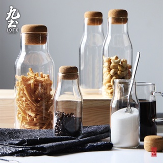 九土耐高溫玻璃儲物罐手工玻璃家用分裝茶葉罐儲物罐咖啡豆透明密封罐套裝奶糖罐子耐高溫玻璃儲物罐耐熱玻璃收納罐QTR0026