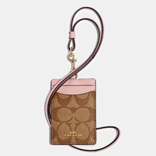 現貨 Coach 美國經典品牌草莓系列經典老花證件防刮卡夾識別證證件套悠遊卡包包吊飾 蝦皮購物