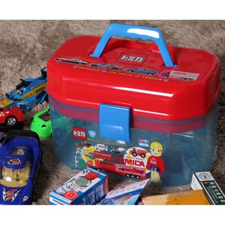 【幸福生活收納館】兒童 玩具收納箱 塑膠 日式 透明帶蓋儲物箱 卡通手提 整理箱盒（