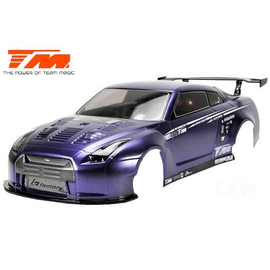 "疾風"RC 精凌E4D GTR R35 190mm 1/10電動房車用塗裝完成車殼-含電鍍燈罩(503394PLA)