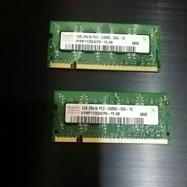 筆電用 hynix DDR2 667 1G*2共2G