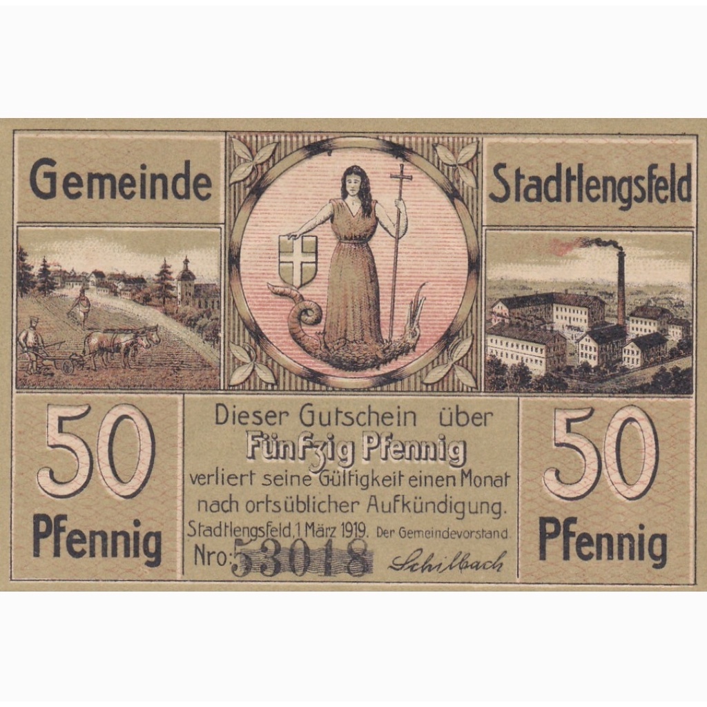 ⚜️銅臭味 西元1919年 一戰德國緊急貨幣 50芬尼  (紙幣紙鈔紀念幣錢幣金幣銀幣銅幣郵票台灣中國中華民國德國法國
