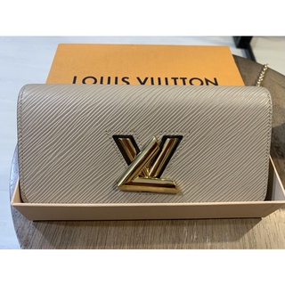 「已售出」 Louis Vuitton M67510 經典Twist EPI牛皮金釦掀蓋長夾(米色)