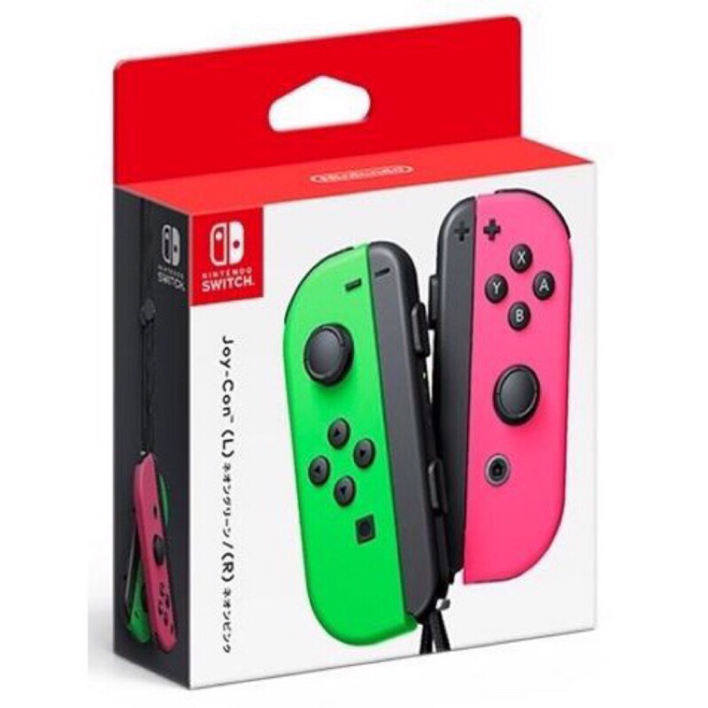 Nintendo Switch Joy-Con 控制器 左右手套組 螢光粉紅螢光綠