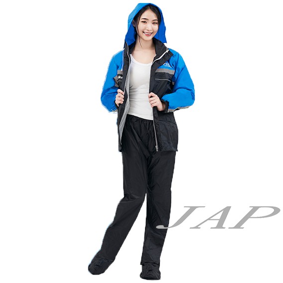 JAP YW-R208兩截式雨衣 藍色  R3套裝雨衣有內裡 含簡易鞋套