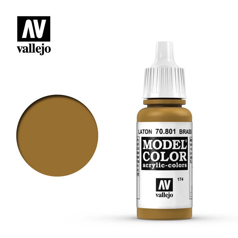 Acrylicos Vallejo Model Color 70801 - 黃銅色（金屬色） Brass