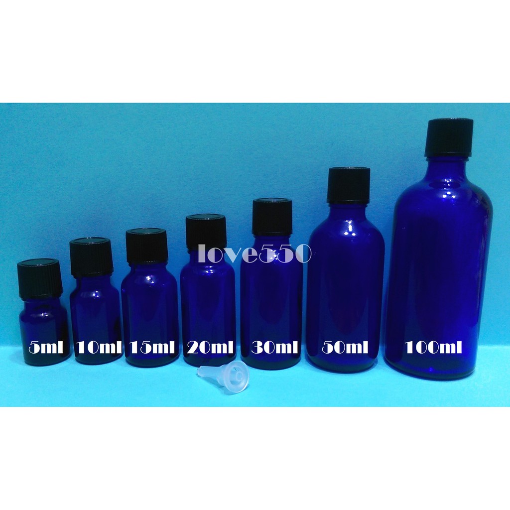 5ml/10ml/15ml/20ml/30ml/50ml/100ml藍色精油瓶/滴瓶/玻璃瓶/分裝瓶/調油瓶/玻璃精油瓶