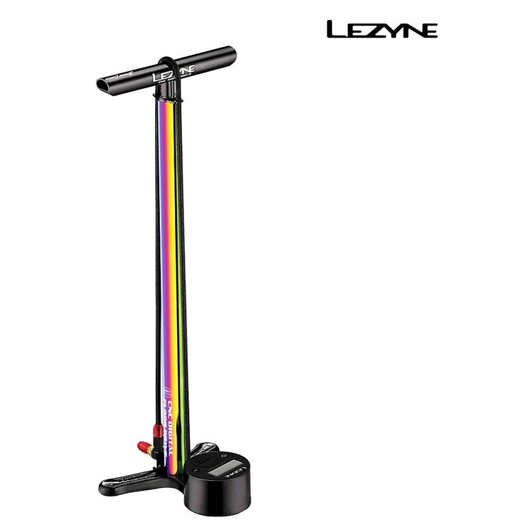 LEZYNE CNC 立式打氣筒 CNC DIGITAL DRIVE + ABS 1 PRO 電鍍彩虹色直立式打氣筒