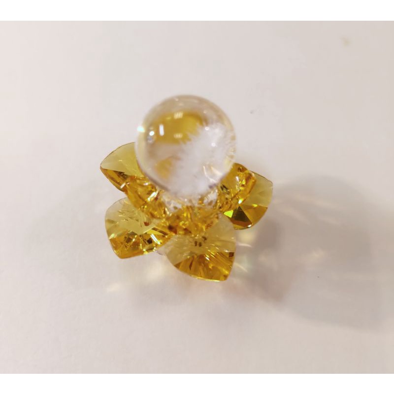 珍美水晶玉器：冰爆施華洛世奇造型蓮花小擺件