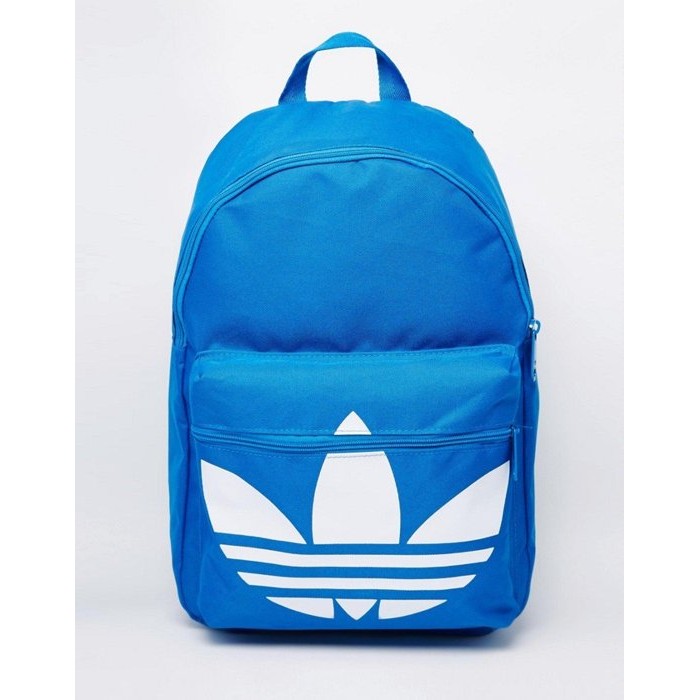[M&amp;Y] 現貨! Adidas Originals 三葉草 愛迪達 大LOGO AJ8528 水藍色 經典 後背包