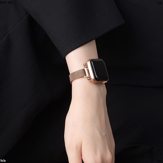 米蘭尼斯細錶帶 apple watch 金屬磁吸錶帶 7代 6/5代 SE 44mm 40mm 女士錶帶 iWatch
