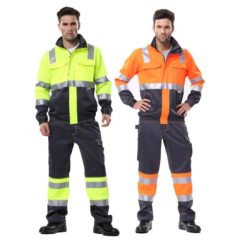 機械安全外套反光和安全褲, 用於工作多口袋男士工作服
