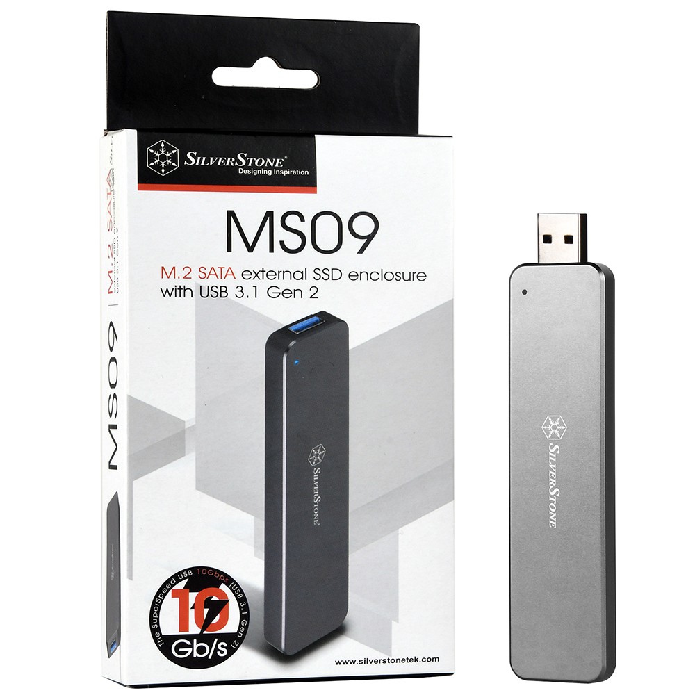 SilverStone銀欣MS09B USB3.1 M.2 SSD外接盒(太空灰) 廠商直送