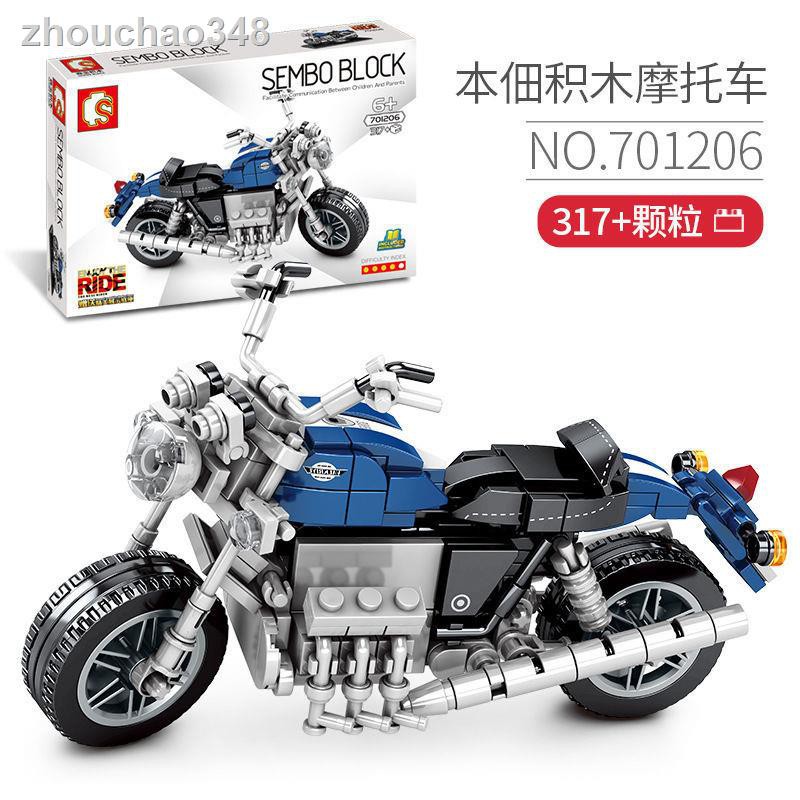 森寶積木兼容樂高玩具兒童益智拼裝摩托車男孩小顆粒汽車組裝模型 蝦皮購物