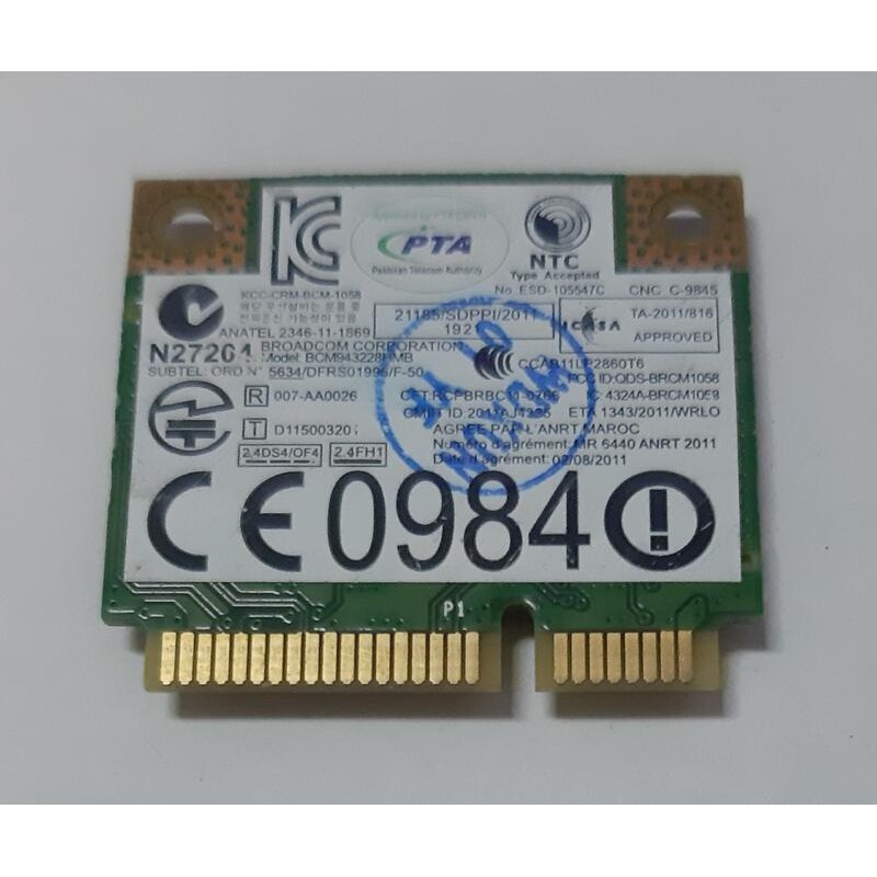 【冠丞3C】博通 Broadcom BCM943228HMB mini pci-e 雙頻 無線網卡 GC-0140