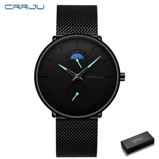 Crrju 時尚男士商務休閒手錶獨特設計石英防水運動 2263 M 帶盒