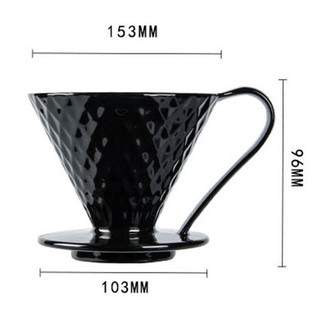 xunwa咖啡陶瓷咖啡濾杯鑽石形V60手衝咖啡濾杯單孔螺紋濾杯送豆勺