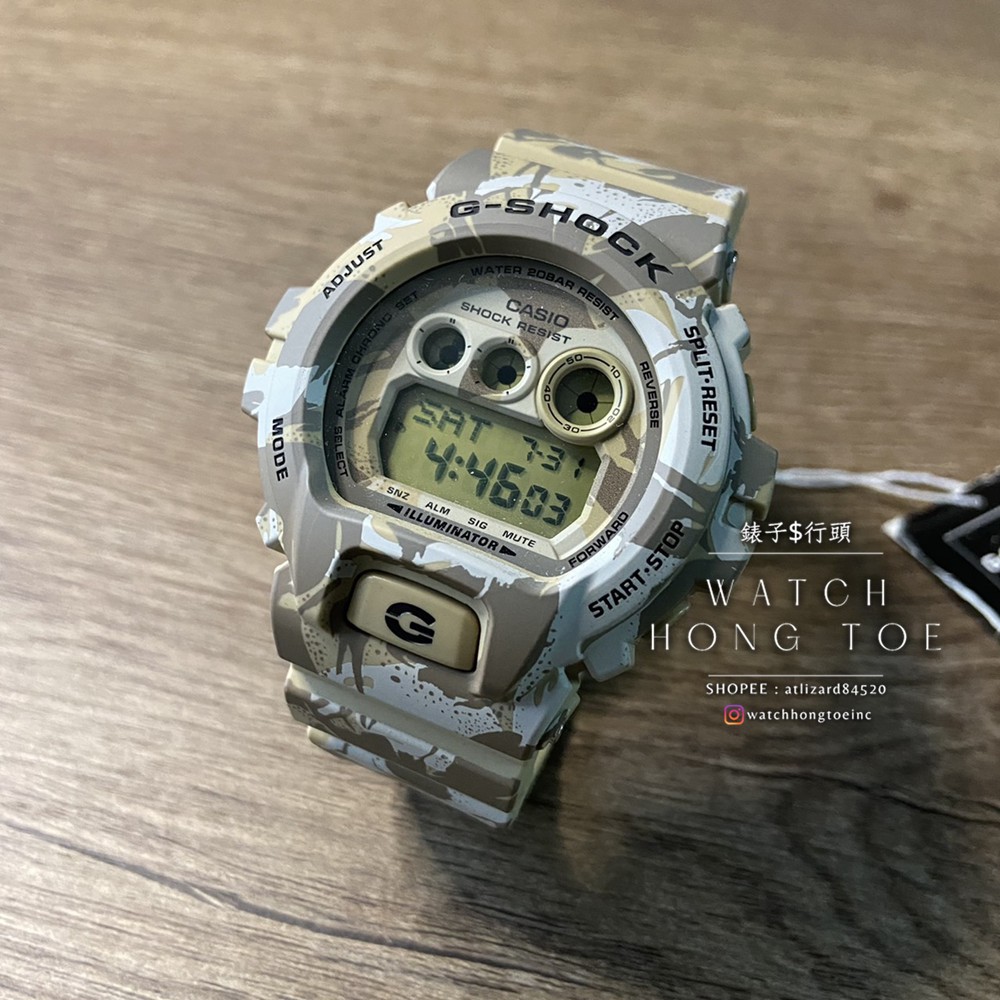 錶子 行頭 G Shock 迷彩單顯示經典運動腕錶 沙漠迷彩 Gd X6900mc 5 蝦皮購物