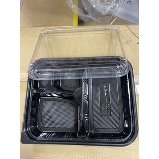 🔺零售🔺 L8304 8305【四格、五格餐盒】透明蓋餐盒 PP餐盒 底部可微波 黑色便當盒 塑膠餐盒 日式分格便當盒
