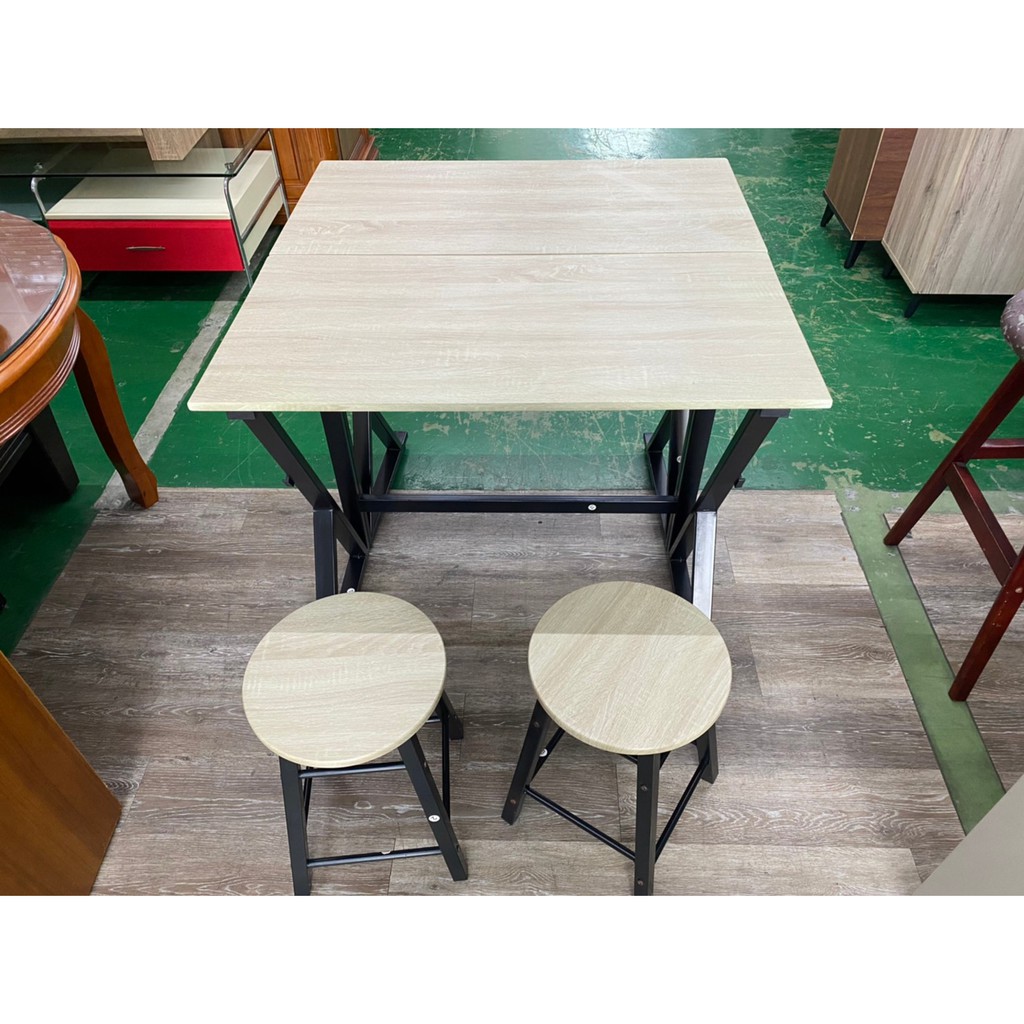 吉田二手傢俱❤收納折合桌椅組 餐桌 延伸餐桌 飯桌 吃飯桌 戶外桌椅 咖啡桌 餐桌椅