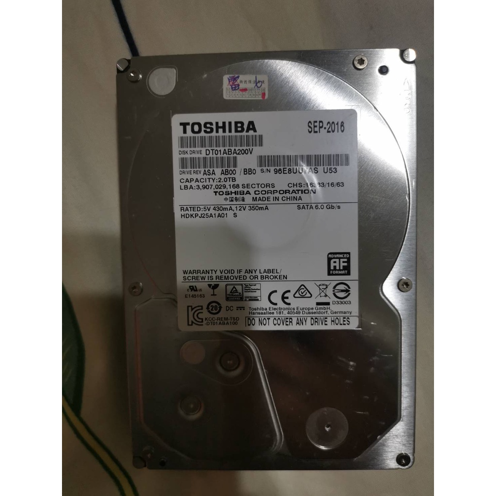 SATA 3.5吋硬碟 WD Toshiba Seagate HITACHI 2TB