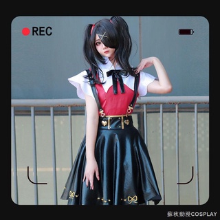 ﹍■◘限時折扣 新品 糖糖女孩重度依賴外穿cosplay服裝女裙超天醬cos服遊戲JK黑白全套 高顏值
