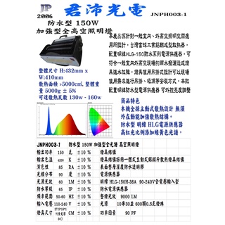 君沛 植物燈 150瓦 加強型全光譜 4200K 防水植物燈 天井燈 植物生長燈