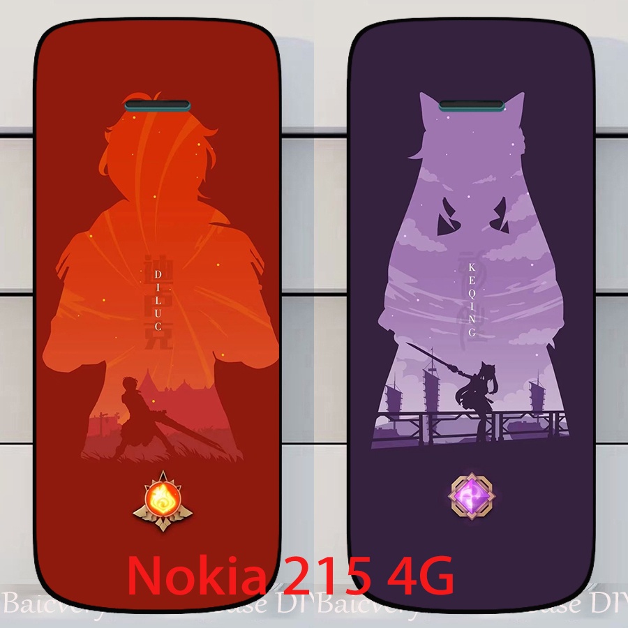 原神保護套 人物角色手機殼適用於 NOKIA 215 4G 手機殼保護套時尚 DIY 外殼