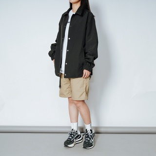 【Survive 3XL】韓國 緞面教練外套 工裝鈕扣 男女裝 情侶裝 大尺碼 寬鬆 嘻哈 防風 防水 簡約 保暖 百搭