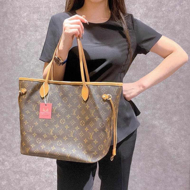 【黎都精品】LV 路易威登 LOUIS VUITTON M40156 老花 字紋 Neverfull 中款 肩背包 購物