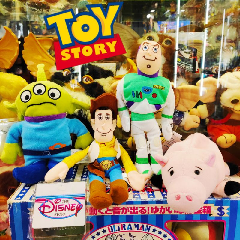 1999 迪士尼 store 玩具總動員2 胡迪 巴斯 三眼怪 火腿 豬 娃娃 毛絨 公仔 玩偶 布偶 玩具 正版 古董