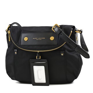 MARC JACOBS 高密度尼龍磁吸釦證件夾翻蓋馬鞍包-黑色/大 【美國正品 現貨】