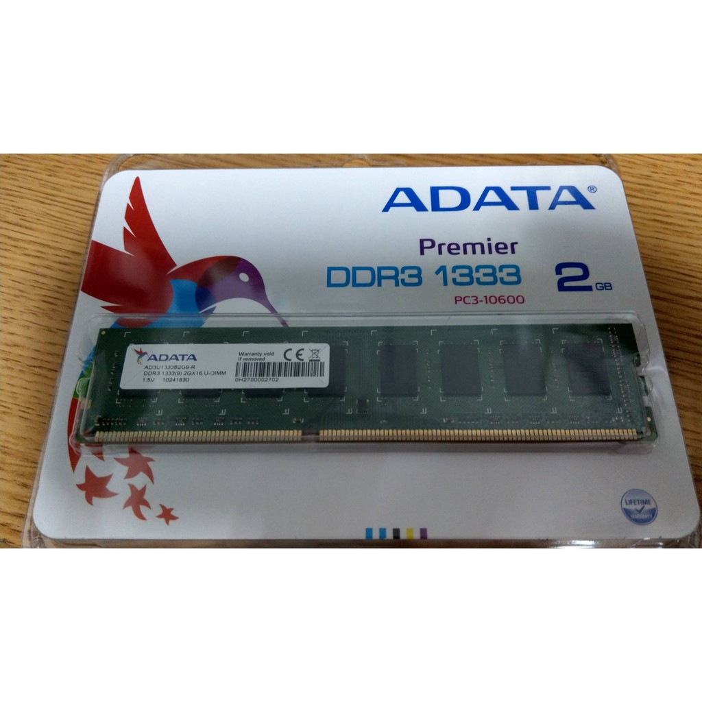 威剛 ADATA DDR3 1333 2G 終身保固 原廠新品