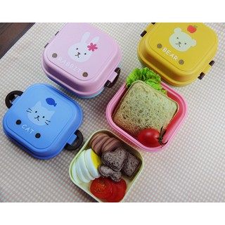 可愛小動物兒童點心盒 迷你便當盒 雙層飯盒 寶寶水果盒