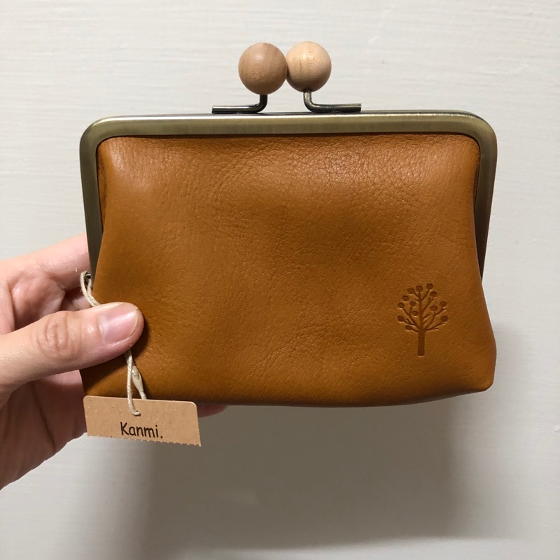 日本製 kanmi 櫻花樹木珠扣零錢包 木球珠扣（標籤未拆）