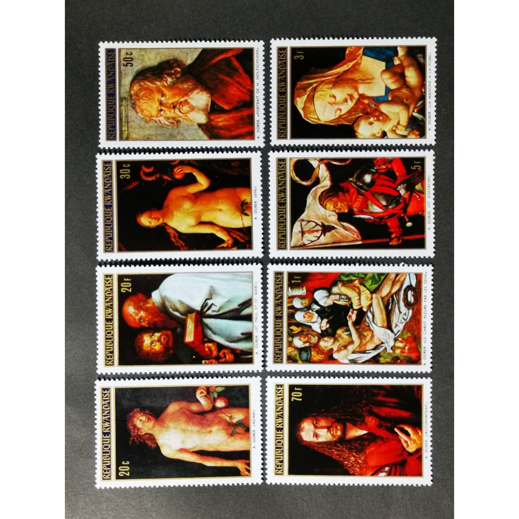 (C9051)盧旺達1971年德國畫家丟勒誕辰500周年 繪畫作品郵票8全