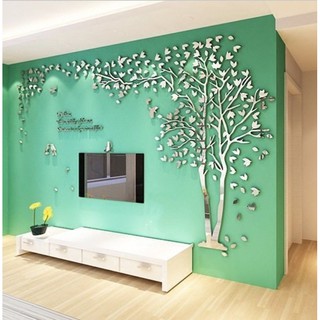 ［全新福利品出清］銀葉超大款 情侶樹大樹壓克力壁貼 3D立體壓克力牆貼 客廳貼畫 電視背景牆裝潢 房間裝飾 居家裝飾